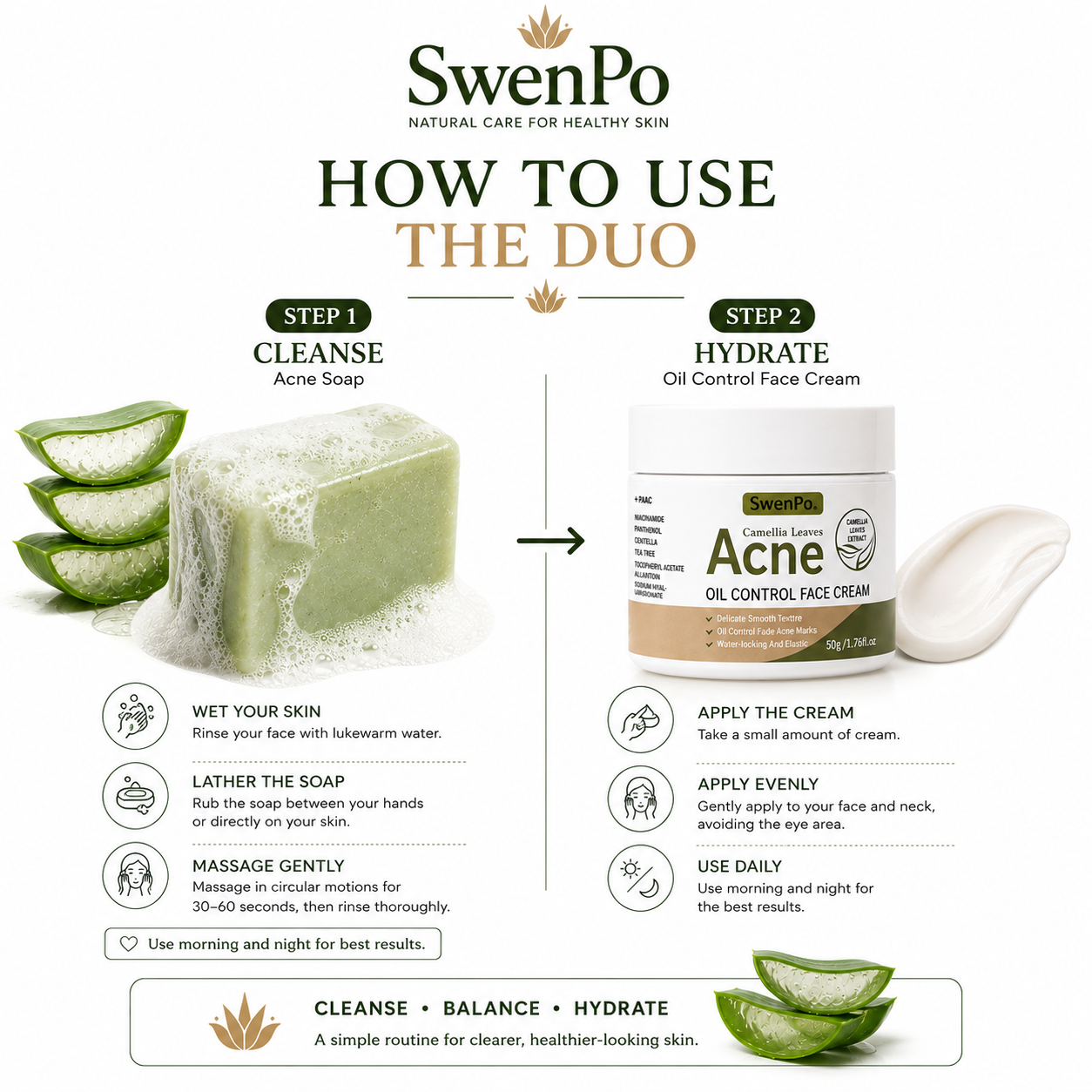 SwenPo Oil Control Duo — Cleanse. Balance. Hydrate.