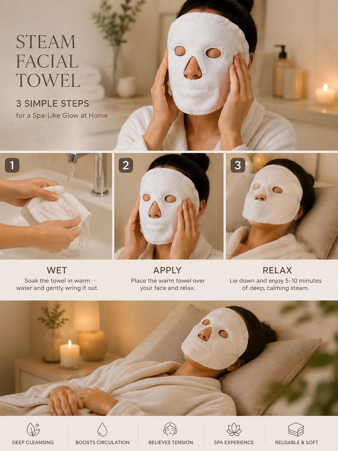 Steam Facial Towel – Hot & Cold Compress