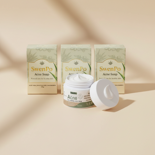 SwenPo Acne Control Set — Soap Trio + Face Cream